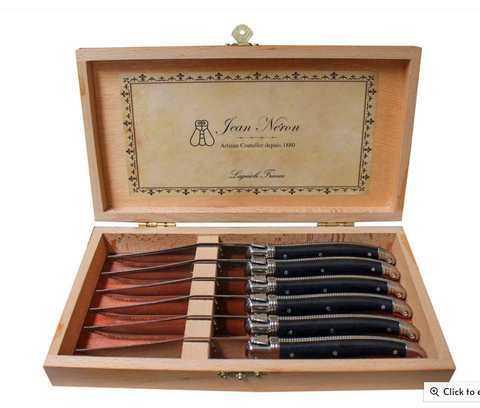 Laguiole Knives Black in Presentation Box (Set of 6)