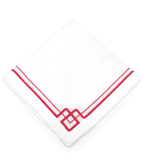 Interlocking Key Red Napkins - Set of 4