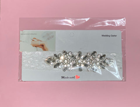 Rhinestone and Lace Garter