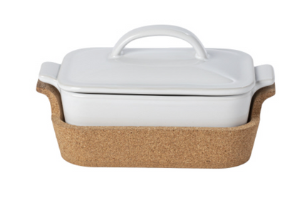 Rect. Covered Casserole with Cork Tray