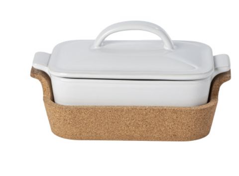 Rect. Covered Casserole with Cork Tray