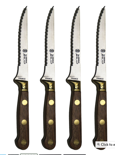 La Fourmi Laiton Steak Knives in Wood Box (Set of 4)