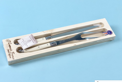 LAGUIOLE IVORY CARVING SET IN WOOD BOX