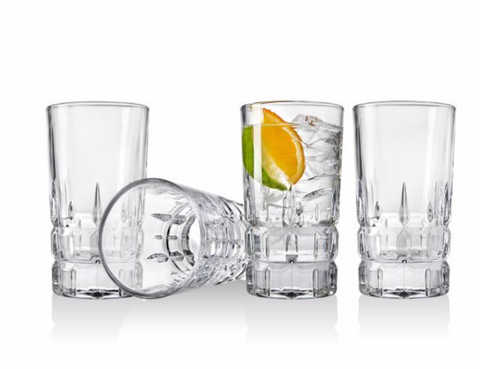 10 oz Square Highball Glasses Set of 4